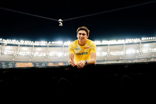 Armand Duplantis (SWE/Sweden) during the Pole Vault on Day 8 of the World Athletics Championships Budapest 23 at the National Athletics Centre in Budapest, Hungary on August 26, 2023.