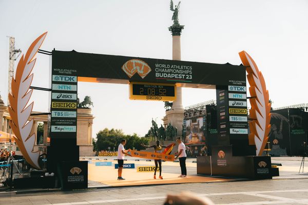 Victor Kiplangat (UGA/Uganda) on Day 9 during the World Athletics Championships Budapest 23 at the National Athletics Centre in Budapest, Hungary on August 27, 2023.