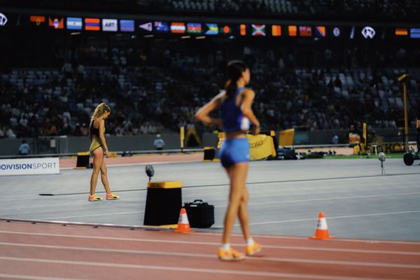 Christina Honsel (GER/Germany) during the High Jump on Day 9 of the World Athletics Championships Budapest 23 at the National Athletics Centre in Budapest, Hungary on August 27, 2023.