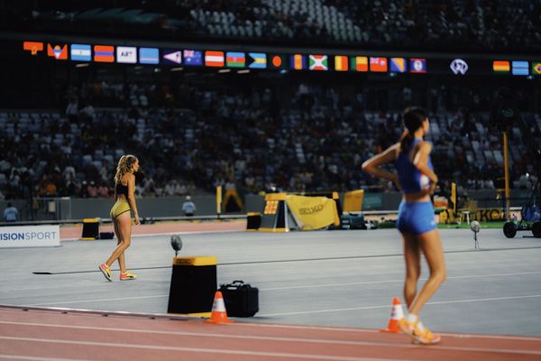 Christina Honsel (GER/Germany) during the High Jump on Day 9 of the World Athletics Championships Budapest 23 at the National Athletics Centre in Budapest, Hungary on August 27, 2023.