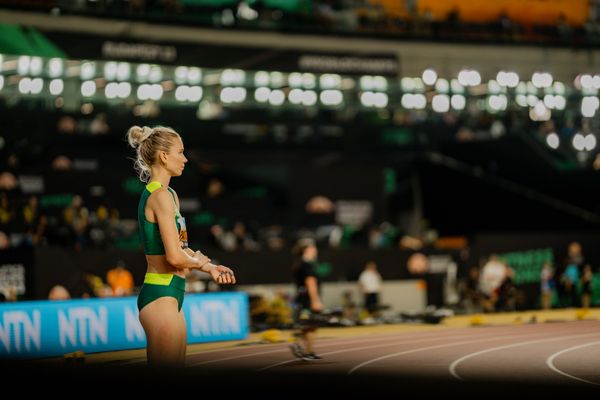 Eleanor Patterson (AUS/Australia) during the High Jump on Day 9 of the World Athletics Championships Budapest 23 at the National Athletics Centre in Budapest, Hungary on August 27, 2023.