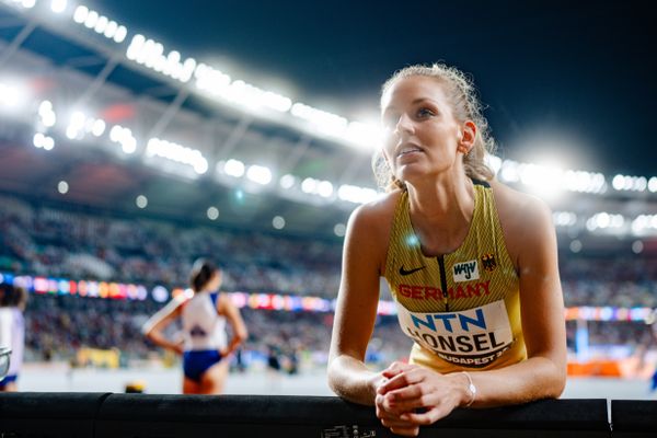 Christina Honsel (GER/Germany) during the High Jump Final on Day 9 of the World Athletics Championships Budapest 23 at the National Athletics Centre in Budapest, Hungary on August 27, 2023.