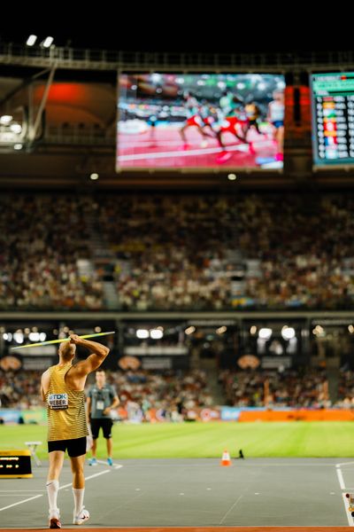 Julian Weber (GER/Germany) during the Javelin Throw on Day 9 of the World Athletics Championships Budapest 23 at the National Athletics Centre in Budapest, Hungary on August 27, 2023.