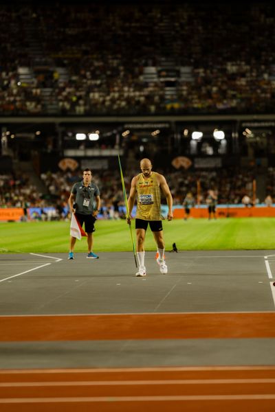 Julian Weber (GER/Germany) during the Javelin Throw on Day 9 of the World Athletics Championships Budapest 23 at the National Athletics Centre in Budapest, Hungary on August 27, 2023.