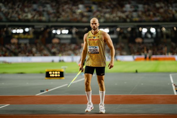 Julian Weber (GER/Germany) during the Javelin Throw on Day 9 of the World Athletics Championships Budapest 23 at the National Athletics Centre in Budapest, Hungary on August 27, 2023.