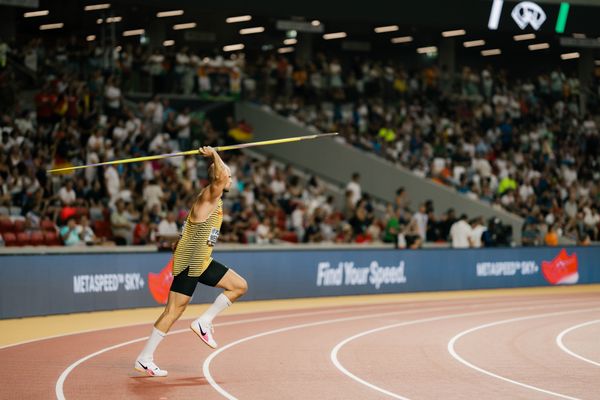 Julian Weber (GER/Germany) during the Javelin Throw on Day 9 of the World Athletics Championships Budapest 23 at the National Athletics Centre in Budapest, Hungary on August 27, 2023.