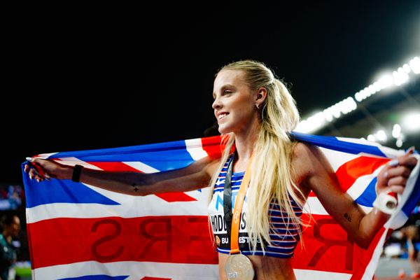 Keely Hodgkinson (GBR/Great Britain & N.I.) during the 800 Metres on Day 9 of the World Athletics Championships Budapest 23 at the National Athletics Centre in Budapest, Hungary on August 27, 2023.