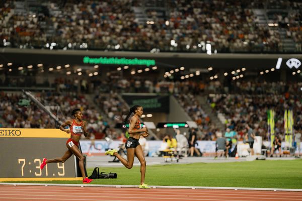 Winfred Mutile Yavi (BRN/Bahrain) during the 3000 Metres Steeplechase on Day 9 of the World Athletics Championships Budapest 23 at the National Athletics Centre in Budapest, Hungary on August 27, 2023.