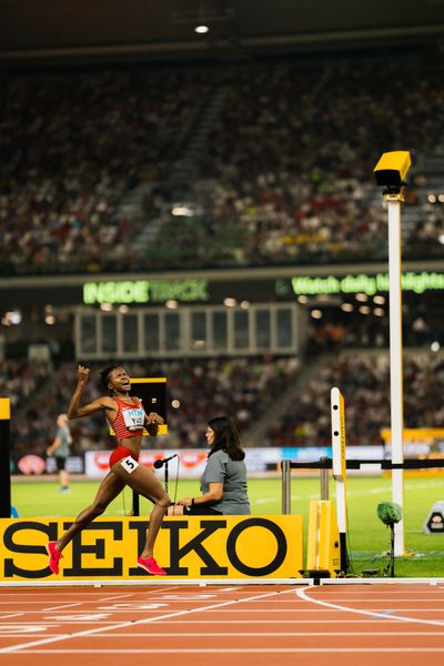 Winfred Mutile Yavi (BRN/Bahrain) during the 3000 Metres Steeplechase on Day 9 of the World Athletics Championships Budapest 23 at the National Athletics Centre in Budapest, Hungary on August 27, 2023.