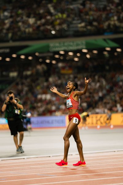 Winfred Mutile Yavi (BRN/Bahrain) during the 3000 Metres Steeplechase on Day 9 of the World Athletics Championships Budapest 23 at the National Athletics Centre in Budapest, Hungary on August 27, 2023.