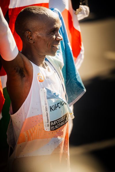 Eliud Kipchoge (KEN/Kenya) am 24.09.2023 beim Berlin Marathon in Berlin