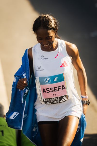 Tigst Assefa (ETH/Ethiopia) am 24.09.2023 beim Berlin Marathon in Berlin