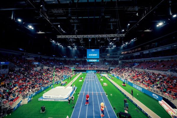 Der PSD Bank Dome beim 4. ISTAF INDOOR Düsseldorf am 04.02.2024 im PSD Bank Dome in Düsseldorf