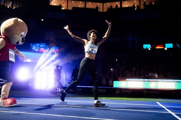 Malaika Mihambo (GER/LG Kurpfalz) beim 4. ISTAF INDOOR Düsseldorf am 04.02.2024 im PSD Bank Dome in Düsseldorf