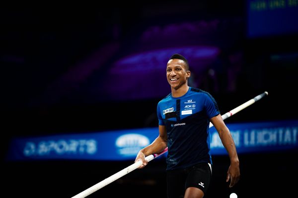 Raphael Holzdeppe (GER/LAZ Zweibrücken) beim 4. ISTAF INDOOR Düsseldorf am 04.02.2024 im PSD Bank Dome in Düsseldorf