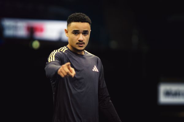 Manuel Mordi (GER/Hamburger SV GER) beim 4. ISTAF INDOOR Düsseldorf am 04.02.2024 im PSD Bank Dome in Düsseldorf