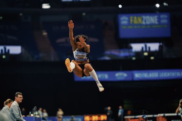 Malaika Mihambo (GER/LG Kurpfalz) im Weitsprung beim 4. ISTAF INDOOR Düsseldorf am 04.02.2024 im PSD Bank Dome in Düsseldorf