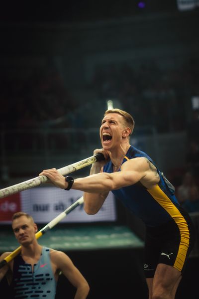 Piotr Lisek (POL) beim 4. ISTAF INDOOR Düsseldorf am 04.02.2024 im PSD Bank Dome in Düsseldorf