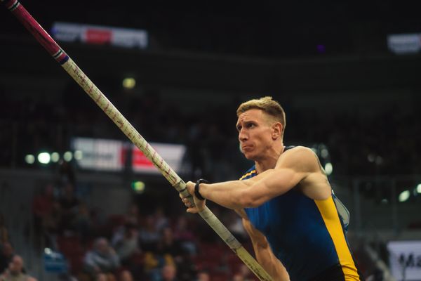 Piotr Lisek (POL) beim 4. ISTAF INDOOR Düsseldorf am 04.02.2024 im PSD Bank Dome in Düsseldorf