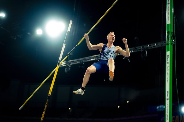 Sam Kendricks (USA) beim 4. ISTAF INDOOR Düsseldorf am 04.02.2024 im PSD Bank Dome in Düsseldorf