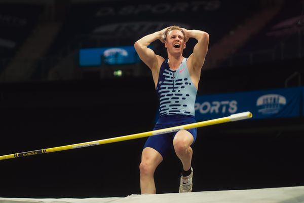 Sam Kendricks (USA) beim 4. ISTAF INDOOR Düsseldorf am 04.02.2024 im PSD Bank Dome in Düsseldorf