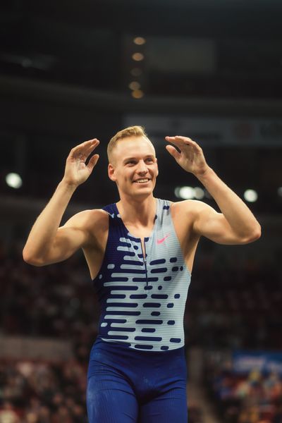 Sam Kendricks (USA) beim 4. ISTAF INDOOR Düsseldorf am 04.02.2024 im PSD Bank Dome in Düsseldorf