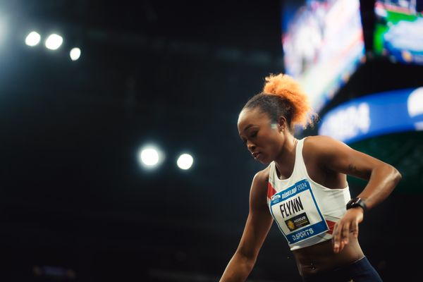 Tiffany Flynn (USA) im Weitsprung beim 4. ISTAF INDOOR Düsseldorf am 04.02.2024 im PSD Bank Dome in Düsseldorf