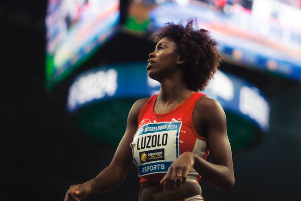 Maryse Luzolo (GER/Königsteiner LV) im Weitsprung beim 4. ISTAF INDOOR Düsseldorf am 04.02.2024 im PSD Bank Dome in Düsseldorf