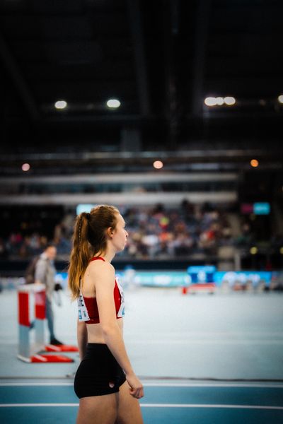 Jana Schlüsche (VfL Eintracht Hannover) am 17.02.2024 während den 71. Deutschen Leichtathletik-Hallenmeisterschaften in der QUARTERBACK Immobilien ARENA in Leipzig