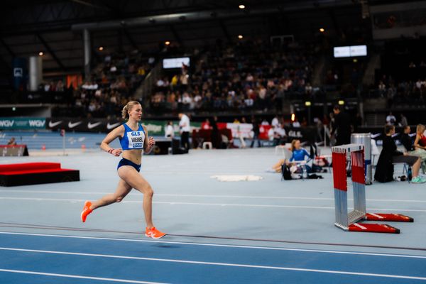 Nele Weßel (TV Waldstraße Wiesbaden) am 17.02.2024 während den 71. Deutschen Leichtathletik-Hallenmeisterschaften in der QUARTERBACK Immobilien ARENA in Leipzig
