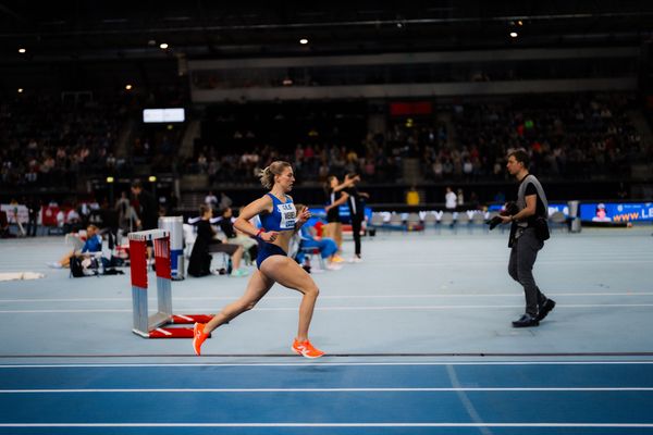 Nele Weßel (TV Waldstraße Wiesbaden) am 17.02.2024 während den 71. Deutschen Leichtathletik-Hallenmeisterschaften in der QUARTERBACK Immobilien ARENA in Leipzig