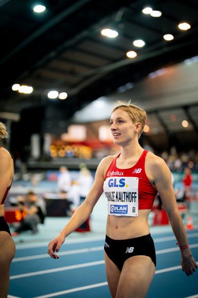 Kerstin Schulze Kalthoff (LG Brillux Münster) am 17.02.2024 während den 71. Deutschen Leichtathletik-Hallenmeisterschaften in der QUARTERBACK Immobilien ARENA in Leipzig