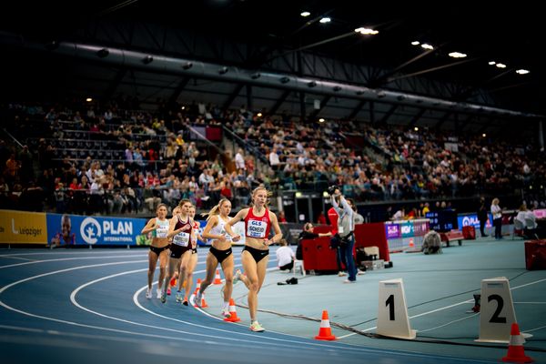 Berit Scheid (TSV Bayer 04 Leverkusen) am 17.02.2024 während den 71. Deutschen Leichtathletik-Hallenmeisterschaften in der QUARTERBACK Immobilien ARENA in Leipzig