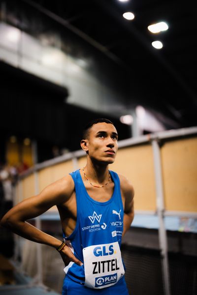 Florian Zittel (TV Wattenscheid 01) am 17.02.2024 während den 71. Deutschen Leichtathletik-Hallenmeisterschaften in der QUARTERBACK Immobilien ARENA in Leipzig