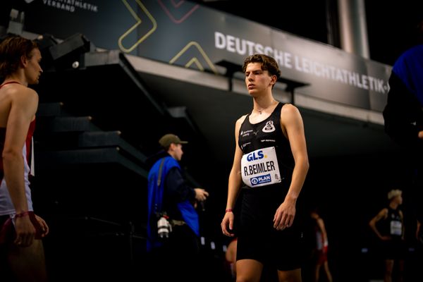 Rodion Beimler (SC DHfK Leipzig e.V.) am 17.02.2024 während den 71. Deutschen Leichtathletik-Hallenmeisterschaften in der QUARTERBACK Immobilien ARENA in Leipzig