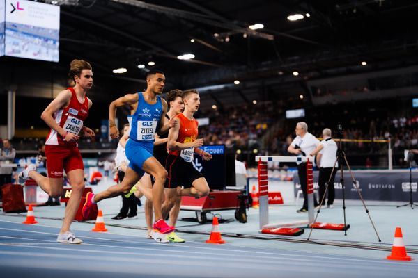 Florian Zittel (TV Wattenscheid 01) am 17.02.2024 während den 71. Deutschen Leichtathletik-Hallenmeisterschaften in der QUARTERBACK Immobilien ARENA in Leipzig