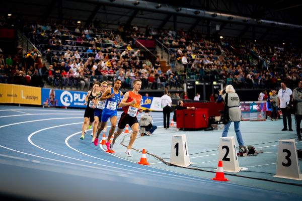 Artur Beimler (Braunschweiger Laufclub), Florian Zittel (TV Wattenscheid 01) am 17.02.2024 während den 71. Deutschen Leichtathletik-Hallenmeisterschaften in der QUARTERBACK Immobilien ARENA in Leipzig