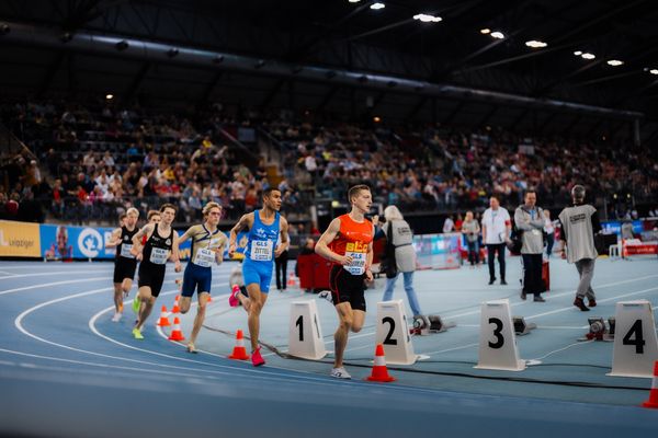 Artur Beimler (Braunschweiger Laufclub), Florian Zittel (TV Wattenscheid 01) am 17.02.2024 während den 71. Deutschen Leichtathletik-Hallenmeisterschaften in der QUARTERBACK Immobilien ARENA in Leipzig