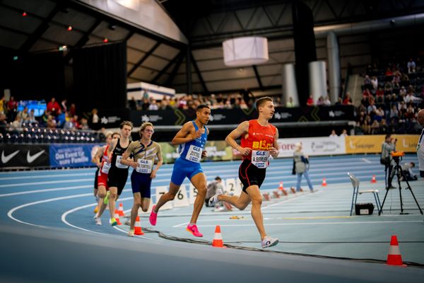 Artur Beimler (Braunschweiger Laufclub), Florian Zittel (TV Wattenscheid 01) am 17.02.2024 während den 71. Deutschen Leichtathletik-Hallenmeisterschaften in der QUARTERBACK Immobilien ARENA in Leipzig