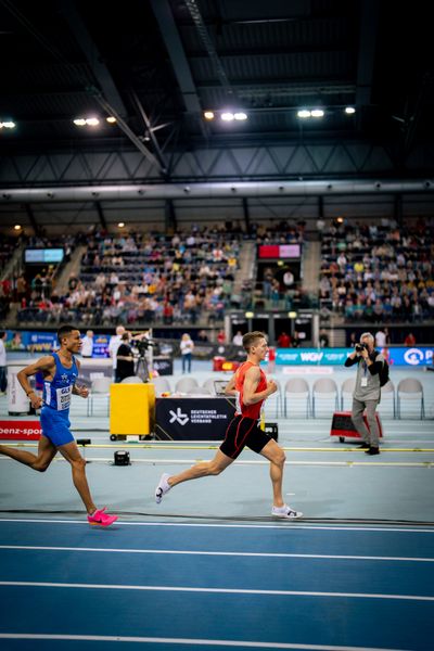 Artur Beimler (Braunschweiger Laufclub) am 17.02.2024 während den 71. Deutschen Leichtathletik-Hallenmeisterschaften in der QUARTERBACK Immobilien ARENA in Leipzig