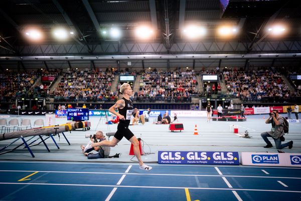 Robert Farken (SC DHfK Leipzig e.V.) am 17.02.2024 während den 71. Deutschen Leichtathletik-Hallenmeisterschaften in der QUARTERBACK Immobilien ARENA in Leipzig