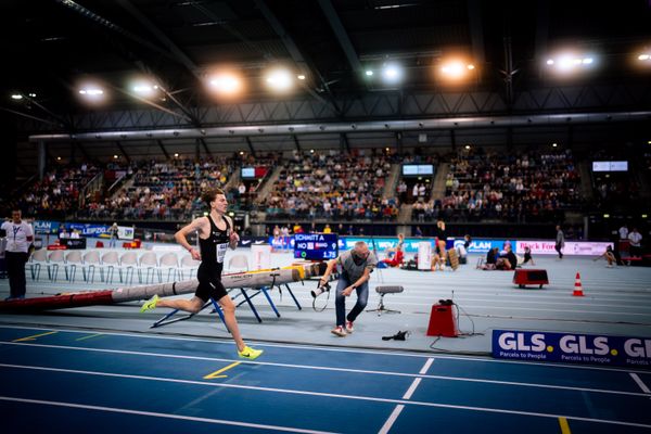 Rodion Beimler (SC DHfK Leipzig e.V.) am 17.02.2024 während den 71. Deutschen Leichtathletik-Hallenmeisterschaften in der QUARTERBACK Immobilien ARENA in Leipzig