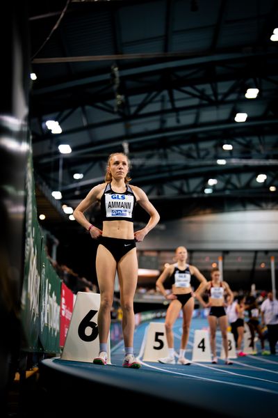 Alina Ammann (TuS Esingen) am 17.02.2024 während den 71. Deutschen Leichtathletik-Hallenmeisterschaften in der QUARTERBACK Immobilien ARENA in Leipzig