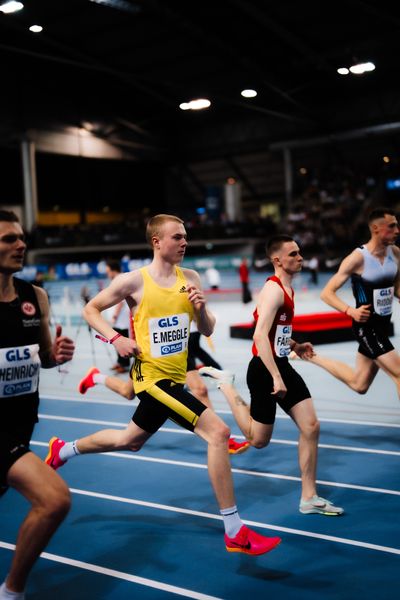 Emil Meggle (LG Göttingen) am 17.02.2024 während den 71. Deutschen Leichtathletik-Hallenmeisterschaften in der QUARTERBACK Immobilien ARENA in Leipzig