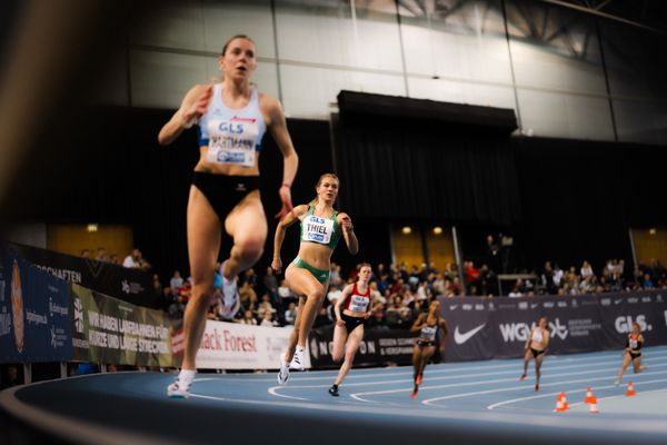 Luna Thiel (VfL Wolfsburg) im 400m Vorlauf am 17.02.2024 während den 71. Deutschen Leichtathletik-Hallenmeisterschaften in der QUARTERBACK Immobilien ARENA in Leipzig