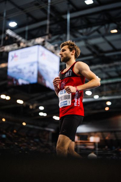 Fabian Dammermann (LG Osnabrück) am 17.02.2024 während den 71. Deutschen Leichtathletik-Hallenmeisterschaften in der QUARTERBACK Immobilien ARENA in Leipzig