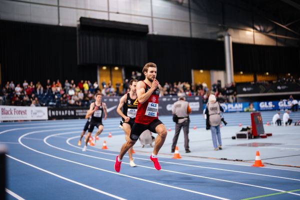Fabian Dammermann (LG Osnabrück) am 17.02.2024 während den 71. Deutschen Leichtathletik-Hallenmeisterschaften in der QUARTERBACK Immobilien ARENA in Leipzig