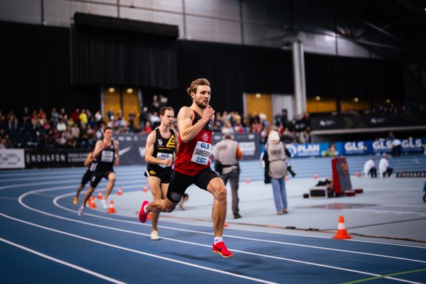 Fabian Dammermann (LG Osnabrück) am 17.02.2024 während den 71. Deutschen Leichtathletik-Hallenmeisterschaften in der QUARTERBACK Immobilien ARENA in Leipzig