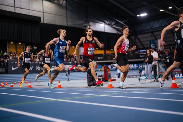 Fabian Dammermann (LG Osnabrück) am 17.02.2024 während den 71. Deutschen Leichtathletik-Hallenmeisterschaften in der QUARTERBACK Immobilien ARENA in Leipzig