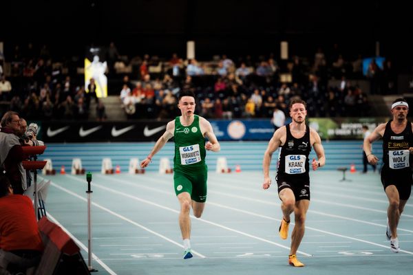 Tobias Morawietz (VfL Wolfsburg) über 60m am 17.02.2024 während den 71. Deutschen Leichtathletik-Hallenmeisterschaften in der QUARTERBACK Immobilien ARENA in Leipzig